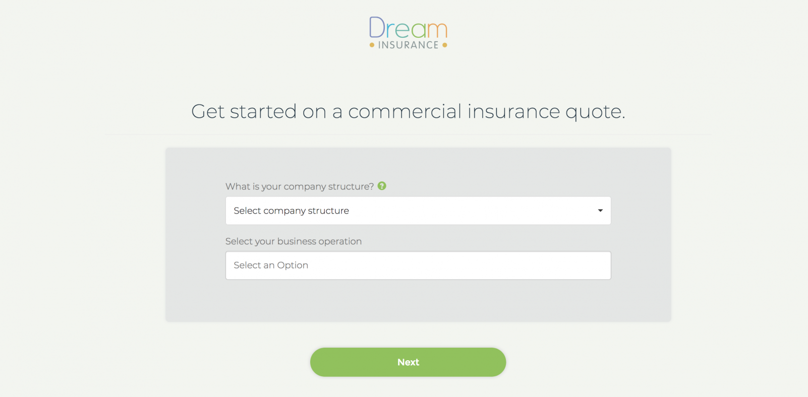 Commercial Quoter – Dream Insurance